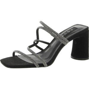 Aqua Women's Livyr Rhinestone High Heel Slide Sandals Slip-On Heels - Sz 6.5 B